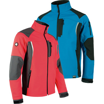 CHAQUETA WORKSHELL S9495 ROJO/GRIS T-S