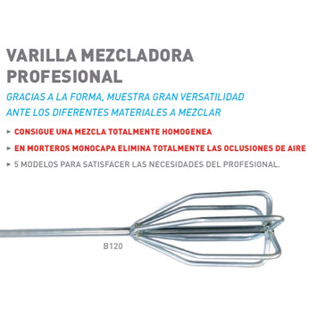 VARILLAS MEZCLADORA - BATIDOR Ø 120x600mm M-14 (Universal) MUSSOL