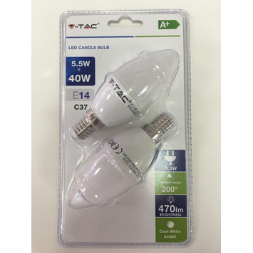 6W SMD PLASTIC BULB-MILKY COVER 3000K GU10 2PCS BLISTER PACK