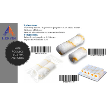 MINI RODILLO ANTIGOTA Ø 15 - 100 mm PACK 2 ud HERPIN