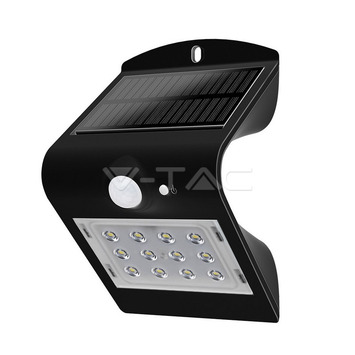 PANEL LED SOLAR 1,5W DE PARED NEGRO V-TAC