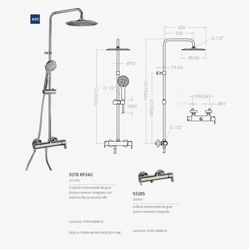 GRAN DUCHA BLAUTHERM 9378 RP240 (monomando+columna fija) R.S.