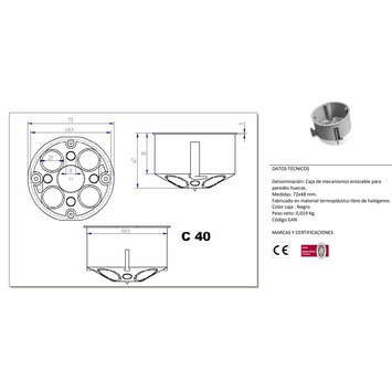 Caja enlazable pladur 72x48 C40