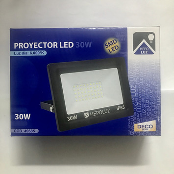 Proyector LED SMD 30W 6000K Negro HEPOLUZ 49685