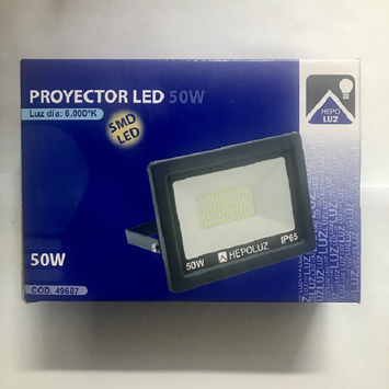 Proyector LED SMD 50W 6000K Negro HEPOLUZ 49687