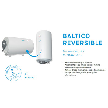 TERMO ELECTRICO HORIZONTAL / VERTICAL 120lt BALTICO reversible DAVASA