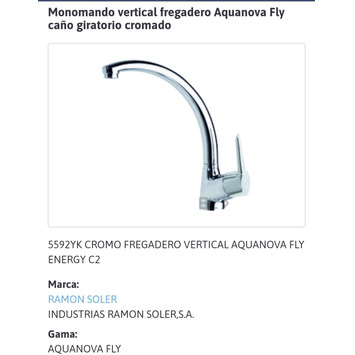 MONOMANDO FREGADERO VERTICAL (cocina) AQUANOVA FLY NERGY C2 R.S. 5592YK