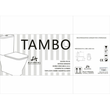 PACK TAMBO (taza+tanque completo+tapa amort+codo) ALCONGAL