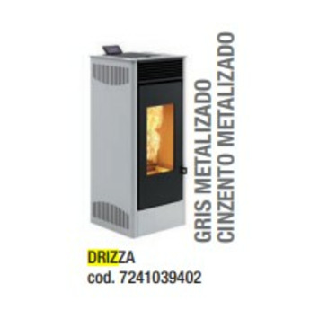 ESTUFA PELLETS DRIZZA GRIS METALIZADO 10.9KW SALGUEDA - CAMINETTI