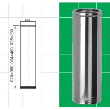 TUBO inox D/PARED Ø 125-960mm DINAK