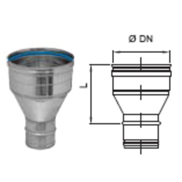 REDUCCION inox S/PARED HØ 110 - MØ 100 DINAK