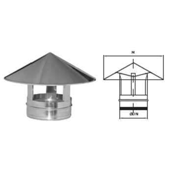 SOMBRERETE inox-316 S/P Ø 80 c/junta PELLETS DINAK