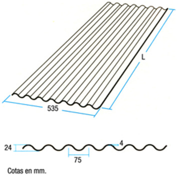 PLACA MINIONDA NATURAL 1520mm x 535mm EURONIT