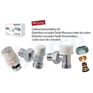 KIT CALEF.TERMOSTATICA ESCUADRA 1/2"xØ 16 multicapa compres ARCO