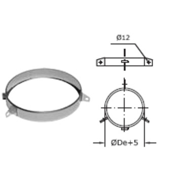 ABRAZADERA DE VIENTOS inox S/PARED Ø 150 DINAK