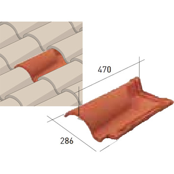 TEJA MIXTA PEQUEÑA DE VENTILACION ROJA + chapa rejilla ESCANDELLA