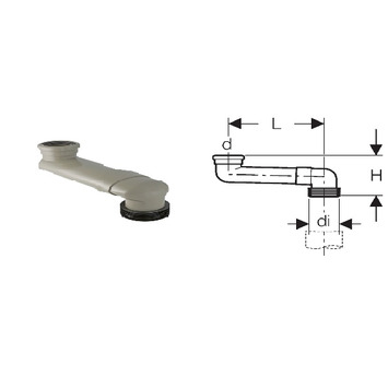 MANGUITO INODORO Codo en S de PVC Ø 90 - Ø 100mm (105.6mm GeberitI R.388.31