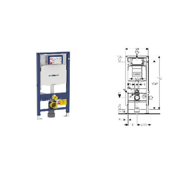 Bastidor Geberit Duofix c/cisterna empotrada Sigma 12cm, alt.112cm R.374.00