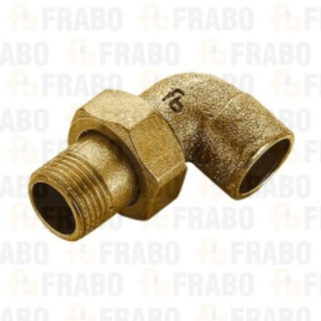 Codo racor laton para cobre rosca "M" junta conica 1/2x14