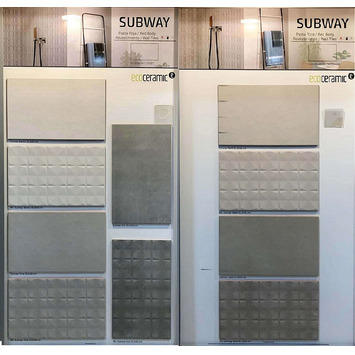 AZULEJO P.R. SUBWAY 33,3x55 GRIS ECOCERAMIC