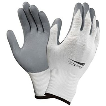 GUANTES nylon blanco y manopla de nitrilo gris