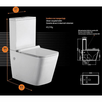 PACK WC NARANJA (inodoro + tanque + tapa amort + codo) BECRISA