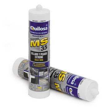 SELLADOR-ADHESIVO POLIMERO MS-35 PLUS negro PU (cartucho 300ml) QUILOSA