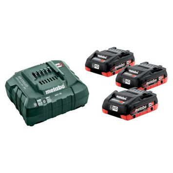 SET BASICO CARGADOR ASC 55 + 3 BATERIAS LIHD 4.0 AH  Ref 685132000 METABO