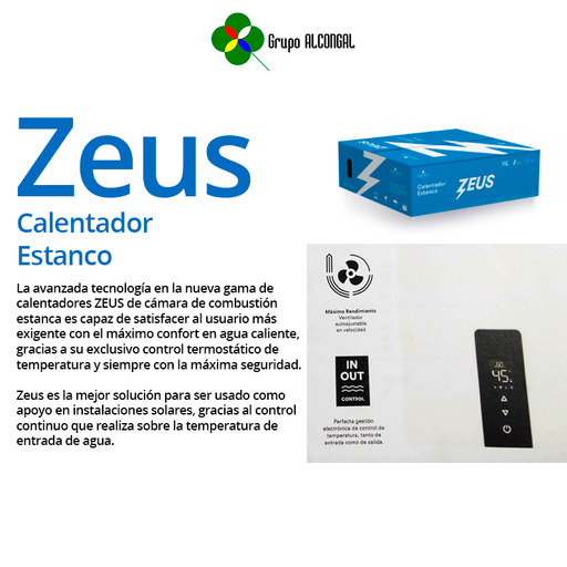 CALENTADOR ESTANCO BUTANO ZEUS 12lt + KIT EVACUACION DAVASA