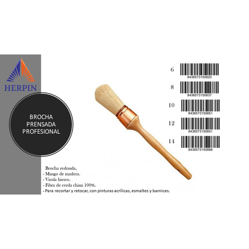 BROCHA PRENSADA V/DORADA 8 HERPIN