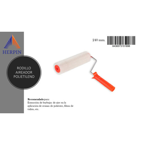 RODILLO AIREADOR POLIETILENO 240 mm. HERPIN