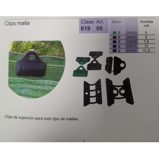 GRAPA CLICK VERDE 5cm (100uds) PARA MALLA OCULTACION (sombreo-ces) NEOGROUP