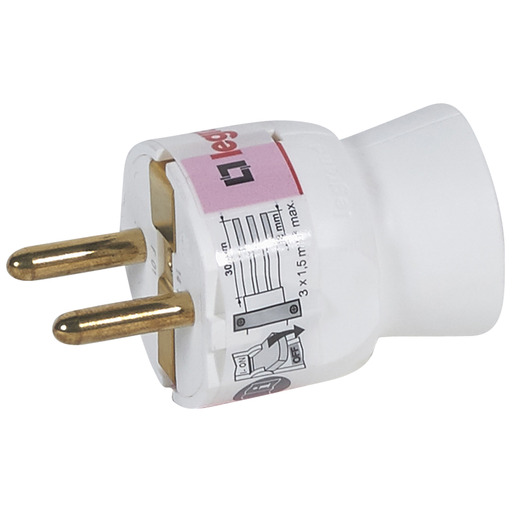 CLAVIJA 2P + T 10/16A SALIDA RECTA BLANCO 050187 LEGRAND