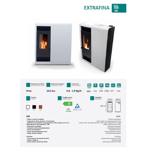 ESTUFA PELLETS EXTRAFINA BLANCO (8 kw) EOSS