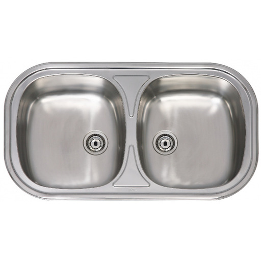 FREGADERO INOX redondo ROMA 2S 80x45cm "VG" encastrable PRACTIC 690237