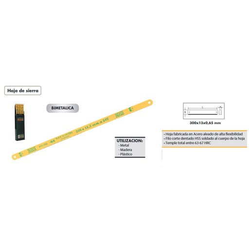 HOJA DE SIERRA BIMETALICA 300x24T Alyco 197260