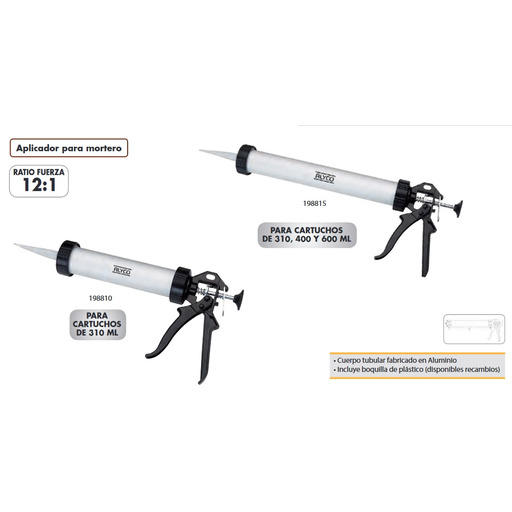 PISTOLA (aplicador) PARA MORTERO 600cc Alyco 198815
