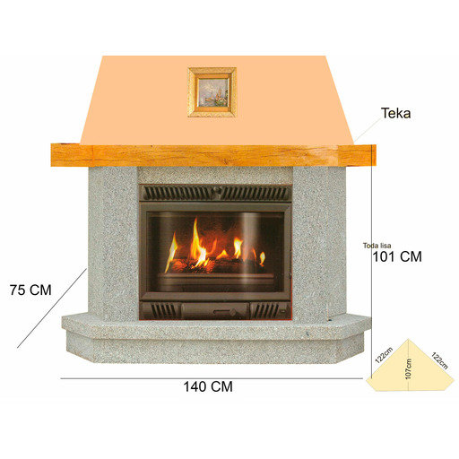 REVEST.CHIMENEA ESQUINA MAD.MOD.CH120EM LOFRE