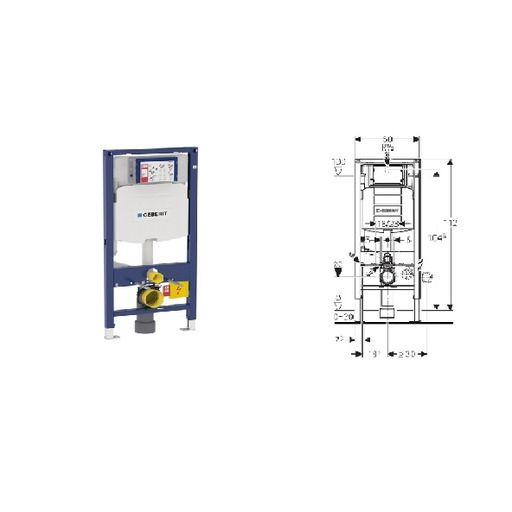 Bastidor Geberit Duofix c/cisterna empotrada Sigma 12cm, alt.112cm R.374.00