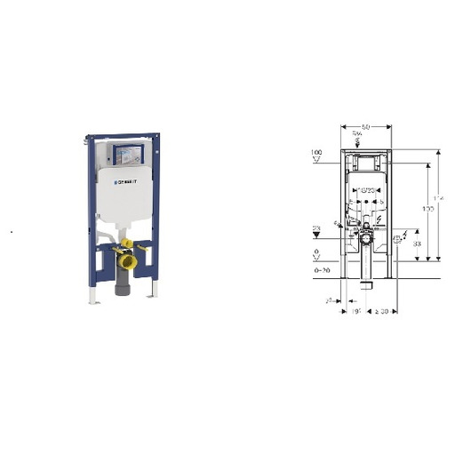 Bastidor Geberit Duofix c/cisterna empotrada Sigma 8cm, alt.114cm R.791.00.