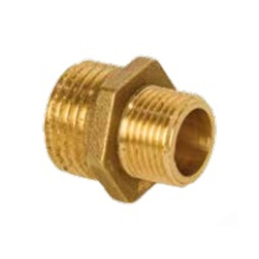 Contra-rosca reducida M-M 1/4"x1/2" (racoreria laton)--machon-mamelon 3021