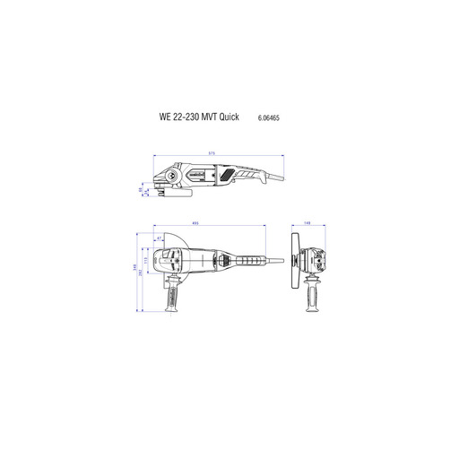 AMOLADORA 2200w WE 22-230 MVT Ref 606464000 METABO