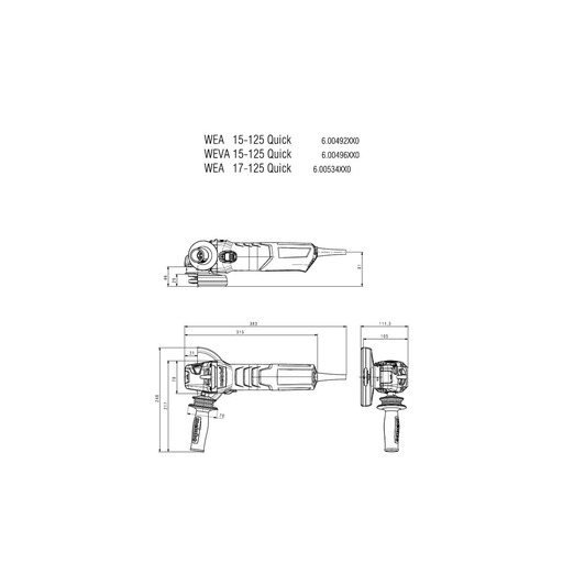 AMOLADORA ANGULAR WE 17-125 QUICK 1700W METABO 600515000