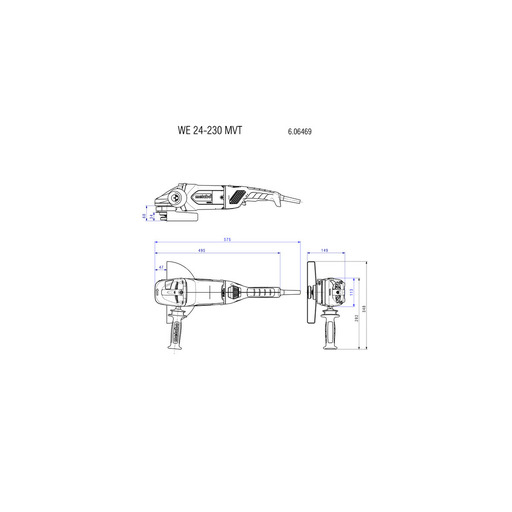 AMOLADORA ANGULAR WEV 24-230 MTV 2400W METABO 606469000