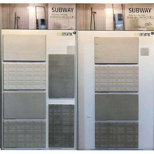 AZULEJO P.R. SUBWAY 33,3x55 GRIS ECOCERAMIC