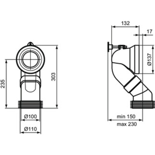 CODO PVC INODORO OUTLINE T682067 IDEAL