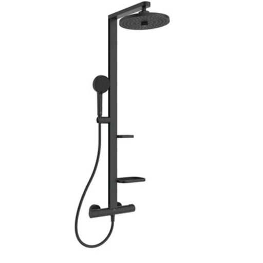 GRAN DUCHA CERATHERM ALU+ 260mm NEGRO MATE (termost+columna fija) IDEAL BD5