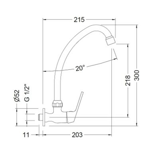 GRIFO FREGADERO PARED CR. R.1005 04 GENEBRE