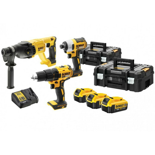 KIT 18V XR BL SDS + HH Driver + Impact TSTAK DEWALT