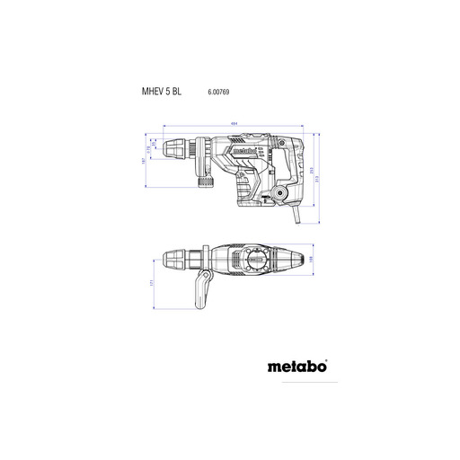 MARTILLO CINCELADOR MHEV 5 BL + maletín METABO 600769500